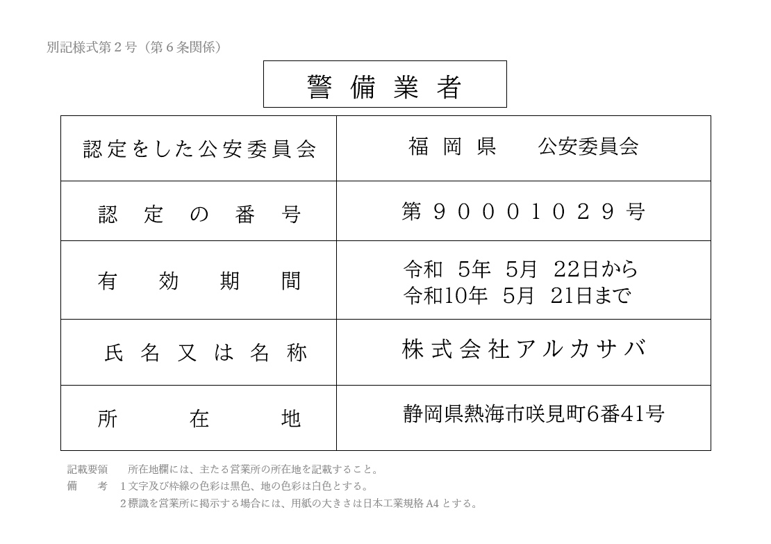 認定証